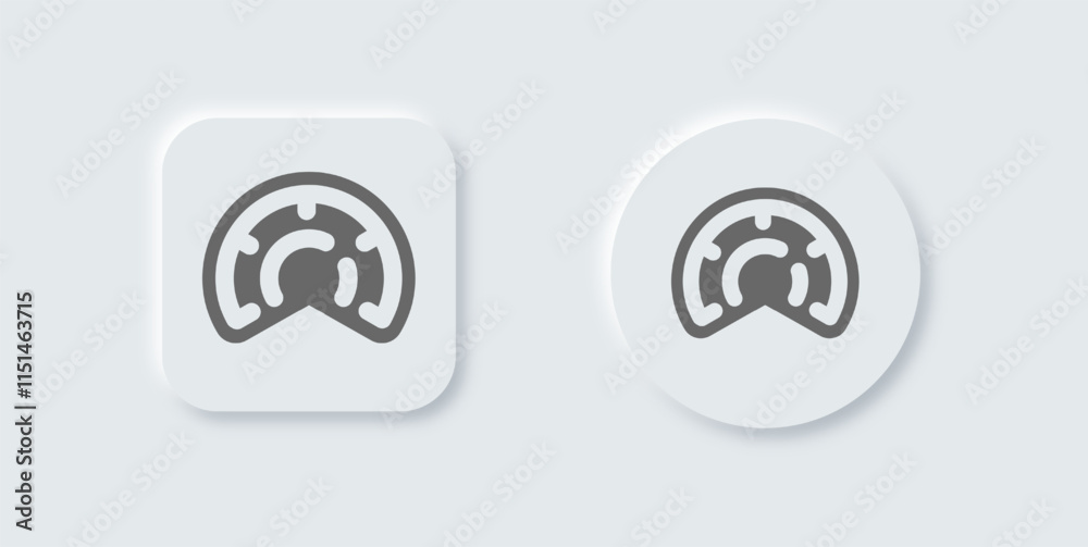 Performance solid icon in neomorphic design style. Fast signs vector illustration. Performance solid icon in neomorphic design style. Fast signs vector illustration.