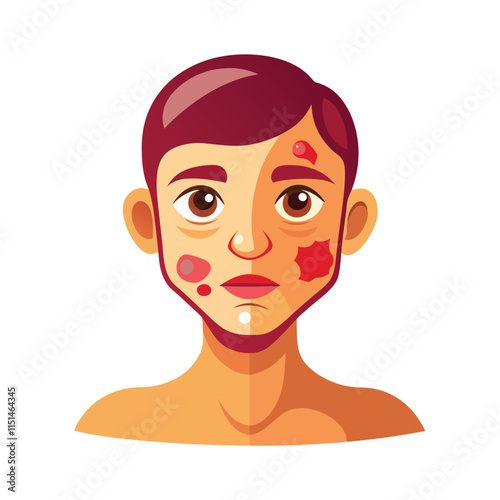 Skin conditions vector illustration