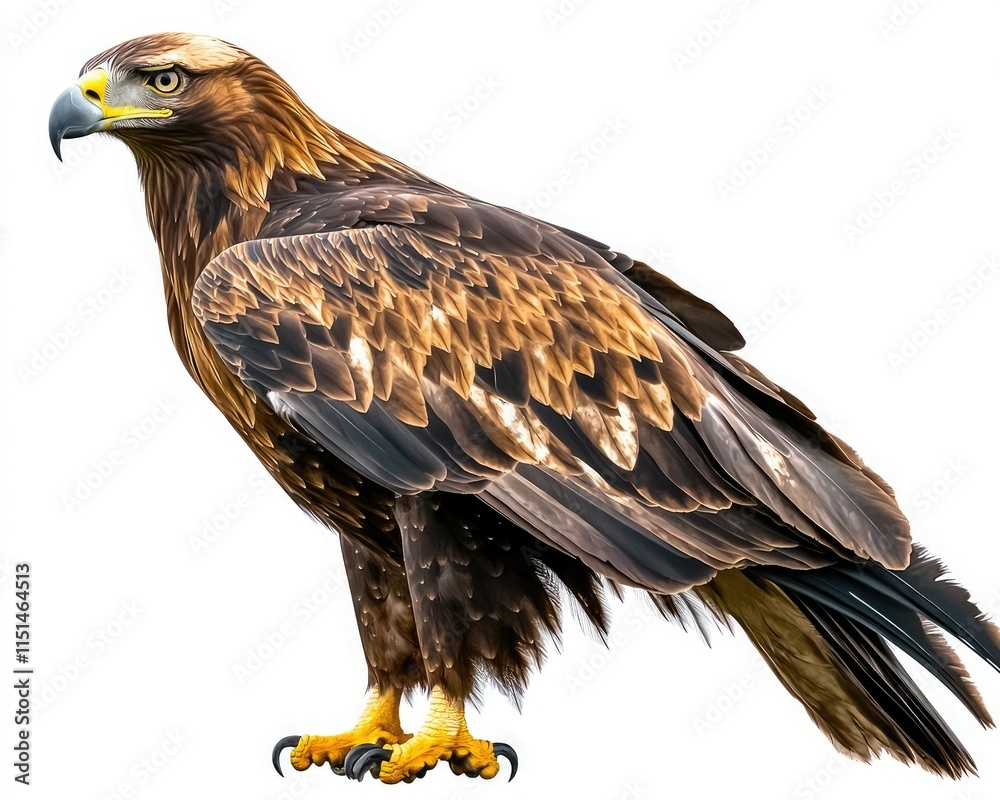 A majestic golden eagle stands tall, showcasing its powerful build, sharp beak, and striking plumage, symbolizing strength and grace in nature. A majestic golden eagle stands tall, showcasing its powerful build, sharp beak, and striking plumage, symbolizing strength and grace in nature.