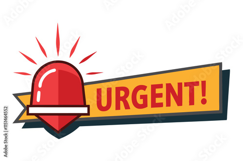 Attention-grabbing urgent alert banner with crown and stars designed for immediate notice in various announcements