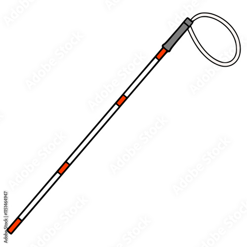 white cane illustration hand drawn isolated vector