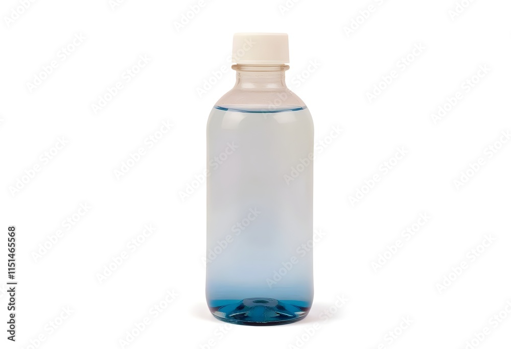 Minimalistic bottle with gradient liquid and no label, isolated on white Minimalistic bottle with gradient liquid and no label, isolated on white