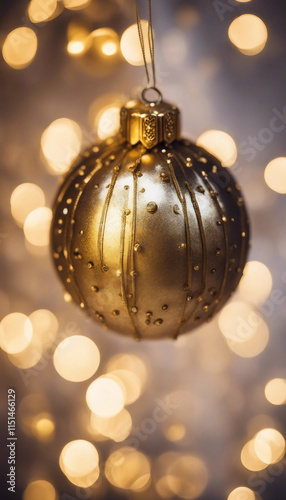 Gold Bauble christmas ornament festive vertical photo