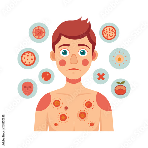 Skin conditions vector illustration