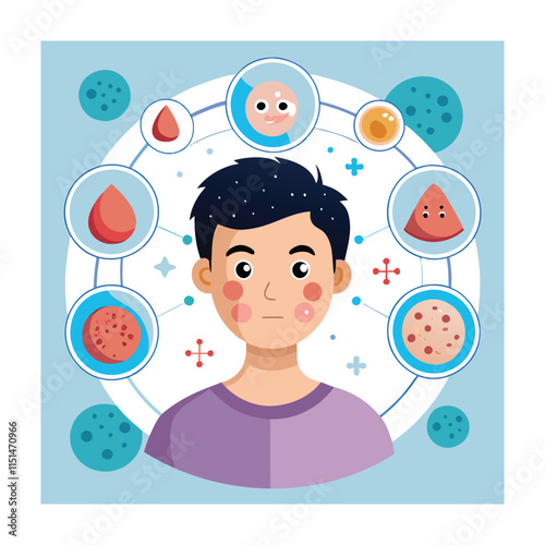 Skin conditions vector illustration