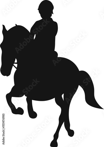 A horse raider racing vector illustration black color silhouette with white background