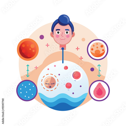 Skin conditions vector illustration