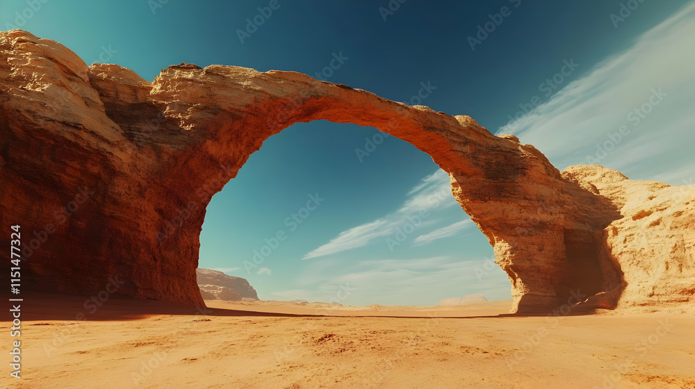 Majestic Desert Arch: A Stunning Landscape of Red Sand and Stone Majestic Desert Arch: A Stunning Landscape of Red Sand and Stone