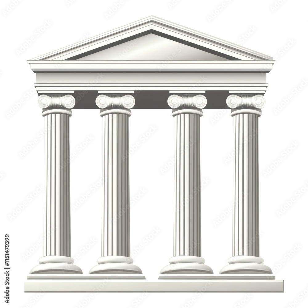 Obraz premium Bank icon featuring classic pillars, designed in PNG format with a transparent background for versatile use in digital applications