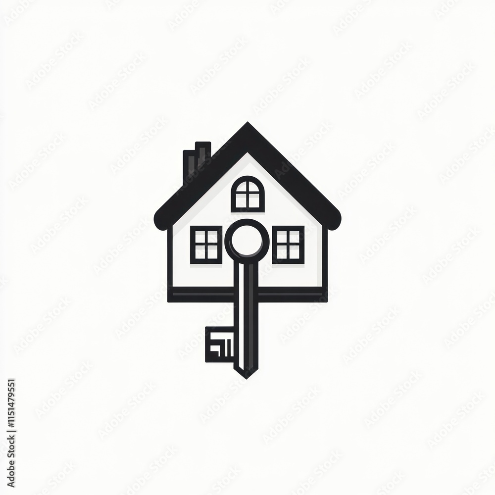 House key icon, home ownership symbol. (4) House key icon, home ownership symbol. (4)