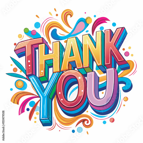 Thank you text vector 