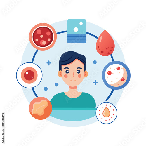 Skin conditions vector illustration