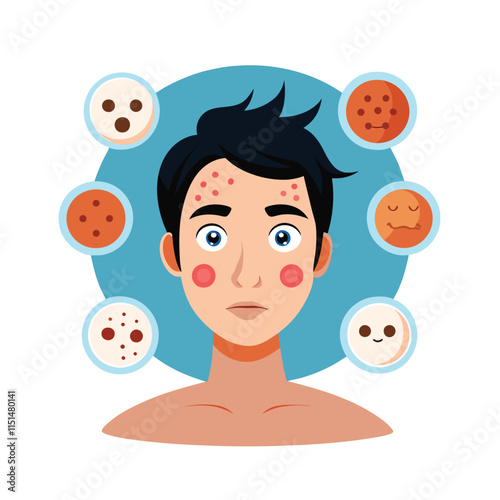 Skin conditions vector illustration