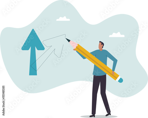 Change direction or career path for best opportunity, turn or transform to different direction,business concept.flat character.