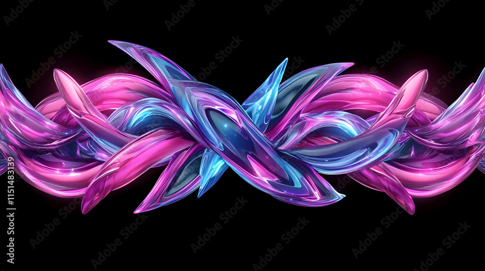 Fototapeta premium Abstract 3D Background Pink Blue Swirls
