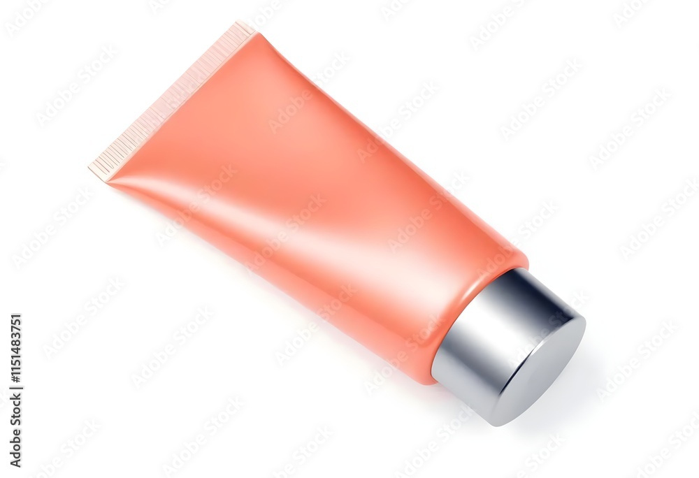 Squeezable hand cream tube with metallic cap, isolated on white Squeezable hand cream tube with metallic cap, isolated on white