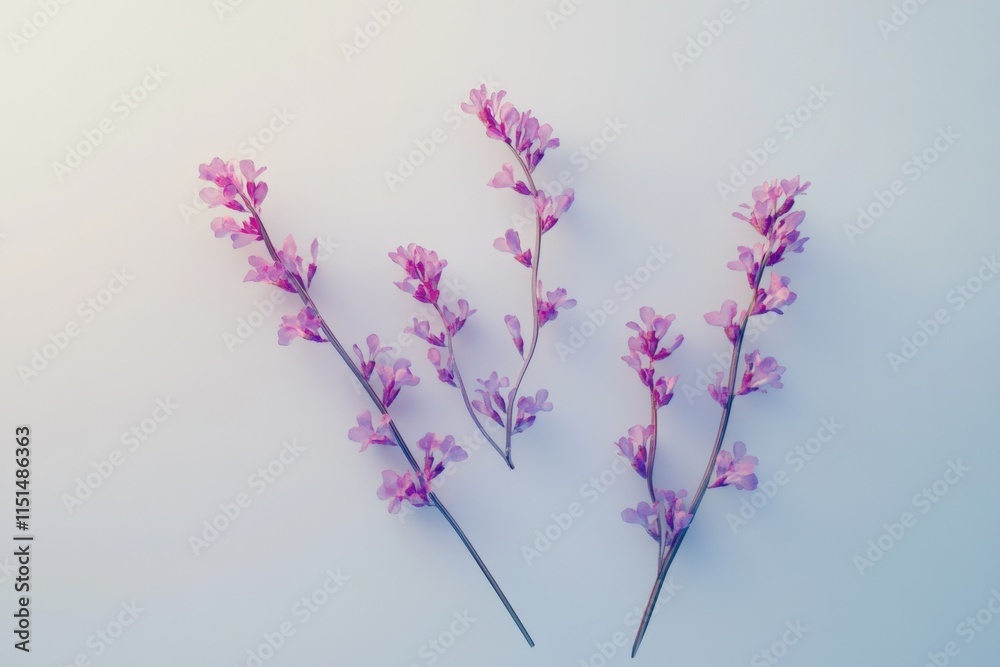 sprigs of lavender flowers on a white background sprigs of lavender flowers on a white background