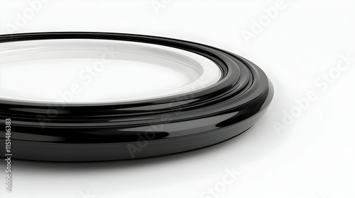 Abstract 3D Black and White Ring