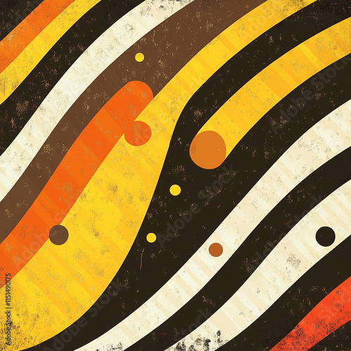 Vibrant Abstract Retro Background with Stripes and Bold Colors