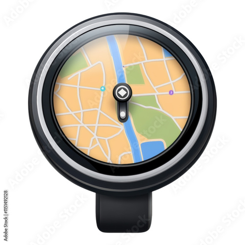 Obraz na płótnie GPS device icon featuring a map design, ideal for navigation applications, clear and modern aesthetic, transparent background for versatility w salonie