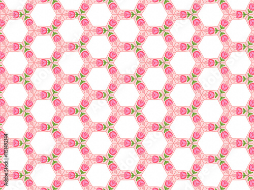 seamless pattern with pink flowers