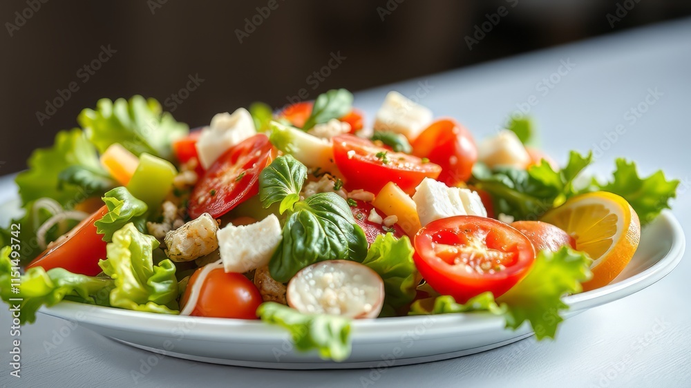 Fresh Caesar Salad Close-Up - Healthy Greek Cuisine - AI Food Photography Fresh Caesar Salad Close-Up - Healthy Greek Cuisine - AI Food Photography