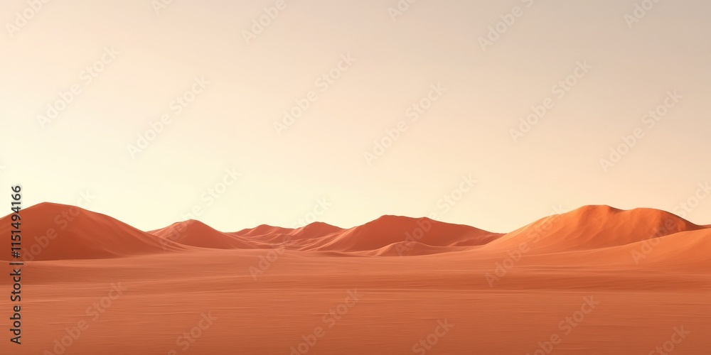 Naklejka premium A desert scene with a hills in the background.