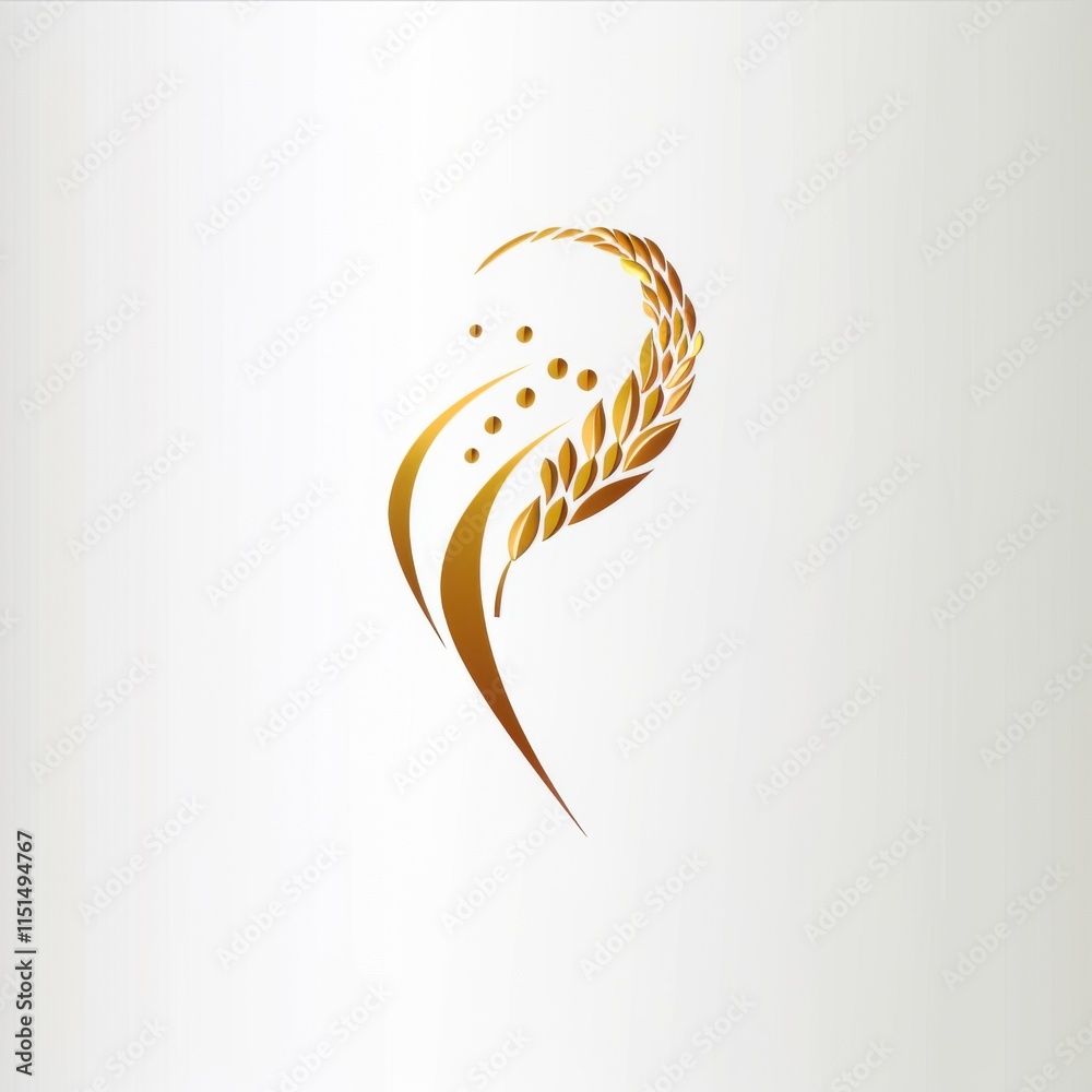 Fototapeta premium Golden Millet Logo: Minimalist Elegance