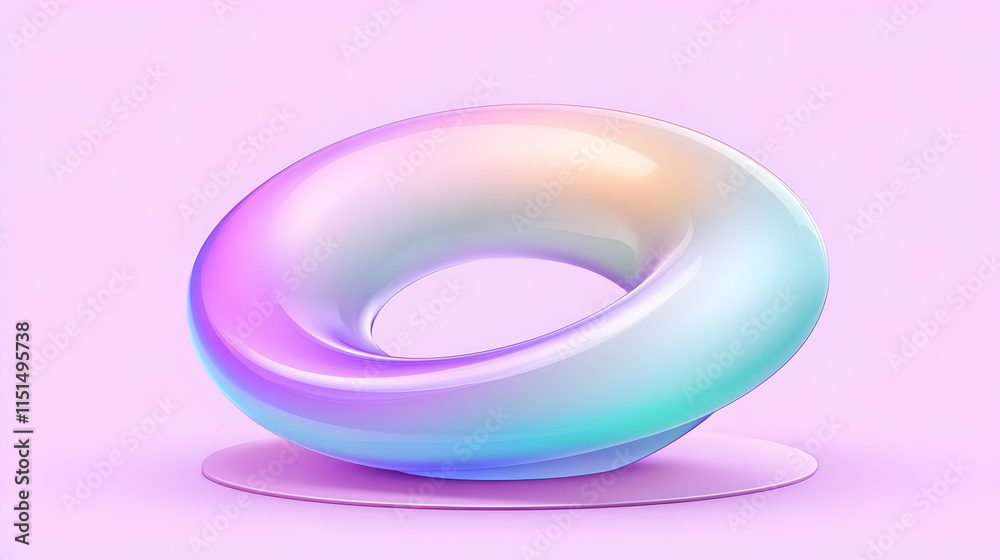 Obraz premium Abstract 3D Render Pastel Torus