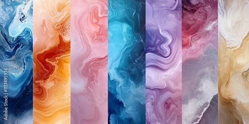 Wallpaper Mural Marbled textures swirling in dynamic abstract gradients. Generative AI Torontodigital.ca