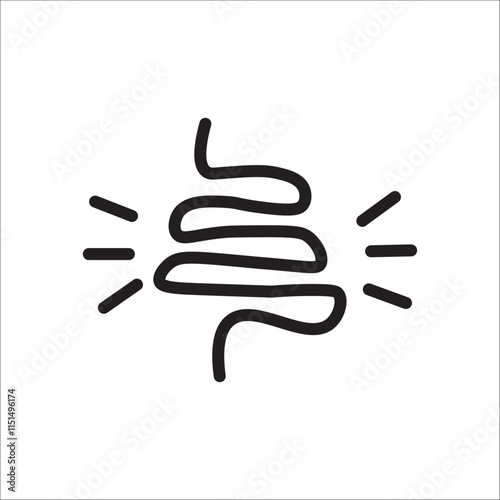 colitis vector icon. intestine icon. gut constipation icon. 
