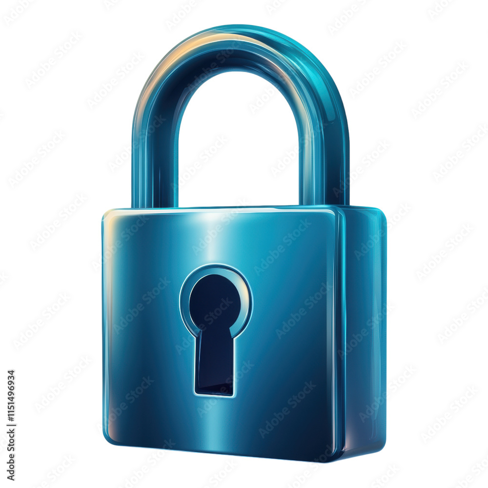 Flat security lock icon, simple design, transparent background, ideal for digital applications and user interface elements Flat security lock icon, simple design, transparent background, ideal for digital applications and user interface elements