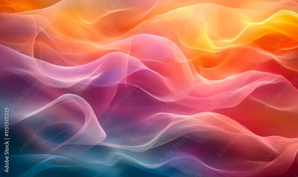Obraz premium Oscillating waveforms in colorful abstract movements. Generative AI