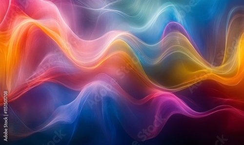 Oscillating waveforms in colorful abstract movements. Generative AI