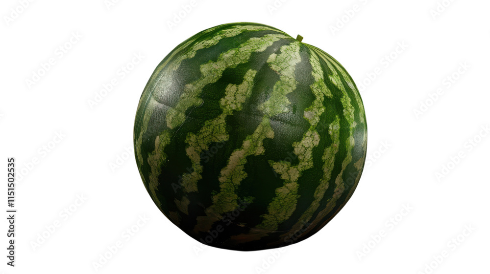 Fresh watermelon with vibrant green stripes ready for summer Fresh watermelon with vibrant green stripes ready for summer