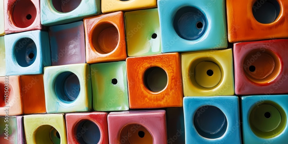Colorful coated square ceramics with holes create an engaging arrangement perfect for background design. These colorful square ceramics add a vibrant touch to any visual composition. Colorful coated square ceramics with holes create an engaging arrangement perfect for background design. These colorful square ceramics add a vibrant touch to any visual composition.