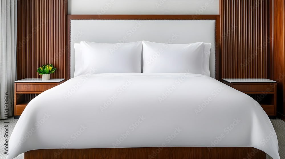 Modern Minimalist Bedroom Design with Elegant White Bedding Modern Minimalist Bedroom Design with Elegant White Bedding