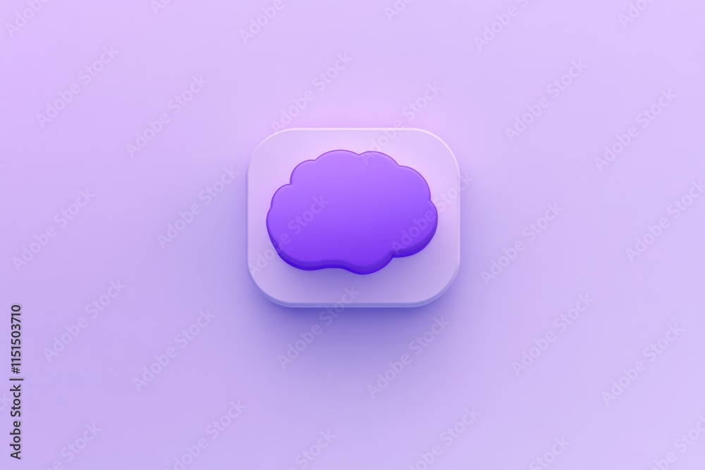 Purple Brain Icon on Lavender Background for Creative Design Purple Brain Icon on Lavender Background for Creative Design