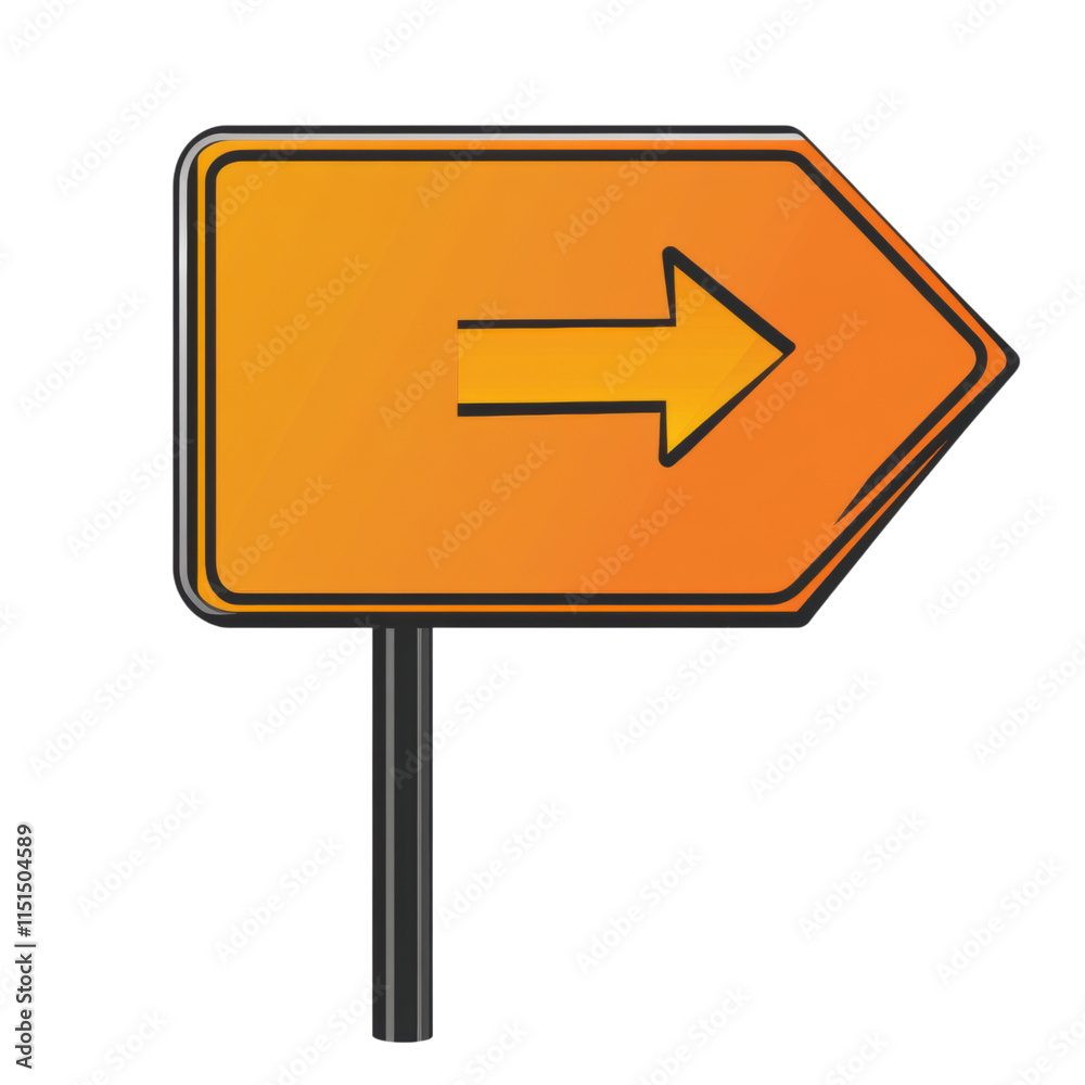 Directional road sign icon featuring an arrow, clear design, suitable for navigation applications, transparent background for versatile use Directional road sign icon featuring an arrow, clear design, suitable for navigation applications, transparent background for versatile use