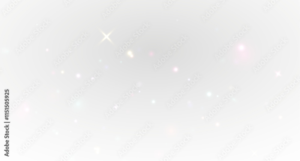Christmas dust glowing bokeh confetti light and glitter texture overlay for your design. Festive sparkling gold dust png. Holiday powder dust for cards, invitations, banners.	
