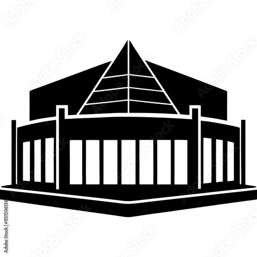 Mall silhouette flat design