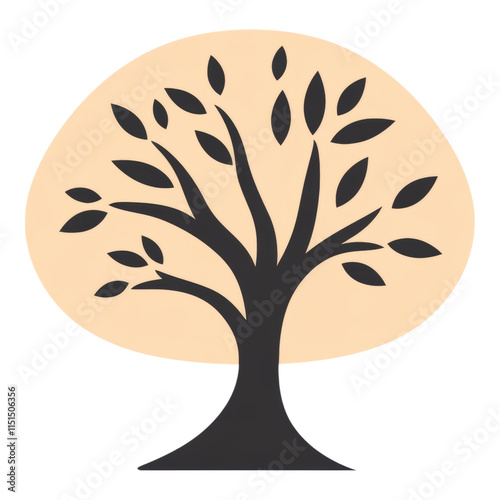 Modern tree icon, sleek design, smooth lines, minimal shading, transparent background, versatile for digital use, ideal for eco-themed projects photo