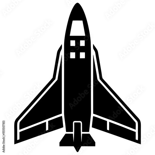 Shuttle silhouette on white background