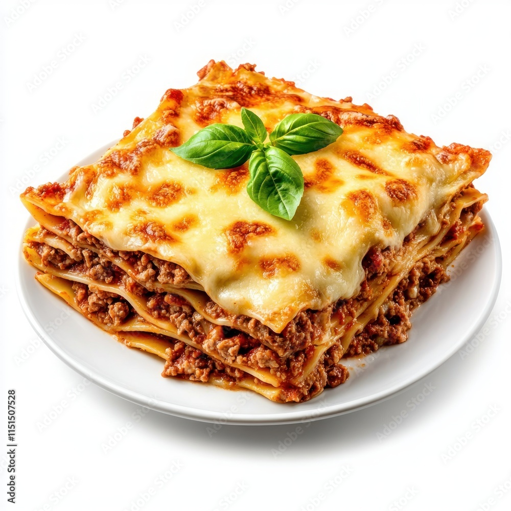 A mouthwatering lasagna featuring layers of rich meat sauce, creamy cheese, and fresh basil. A mouthwatering lasagna featuring layers of rich meat sauce, creamy cheese, and fresh basil.