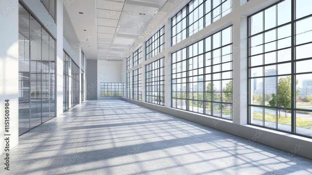 Sunlit Modern Office Space with Panoramic City Views