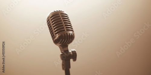 Microphone isolated against a clean white background, showcasing the microphone s design and details. This microphone stands out, perfect for features highlighting its unique qualities.