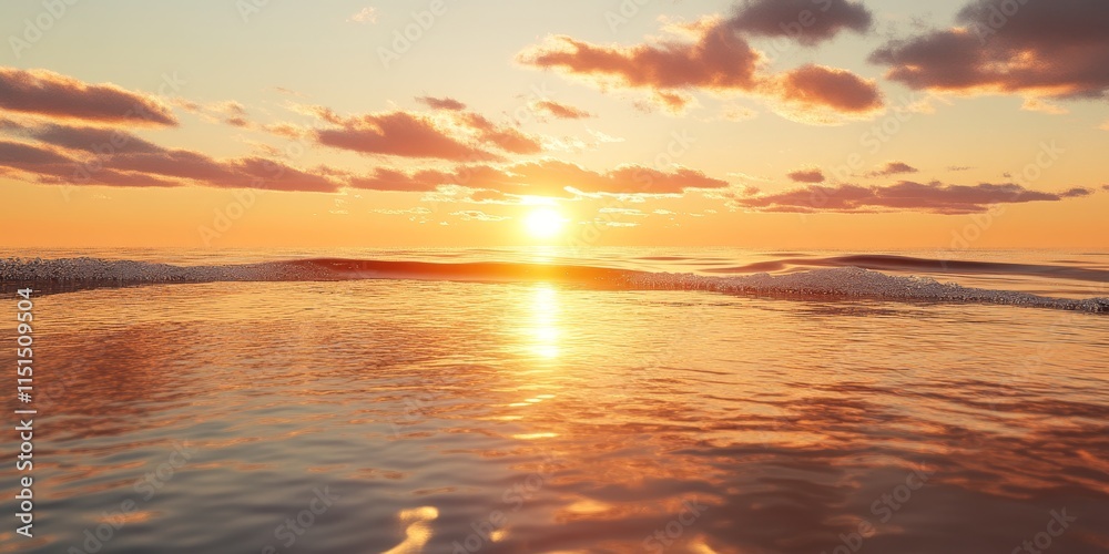 Obraz premium The sun creates a stunning reflection in shallow water by the sea, enhancing the beauty of the background with its radiant glow in the serene waters near the shore.