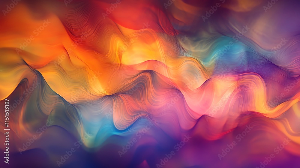 Obraz premium Vibrant abstract gradient with flowing waves of vivid colors and smooth transitions.