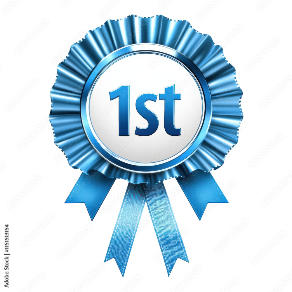 First place award ribbon icon featuring bold 1st text, designed for use in digital projects, presentations, or celebratory graphics.