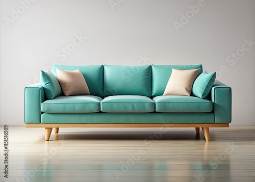 High-resolution PNG of a modern sofa, perfect for furniture design, advertising, or living room visuals; free download. photo